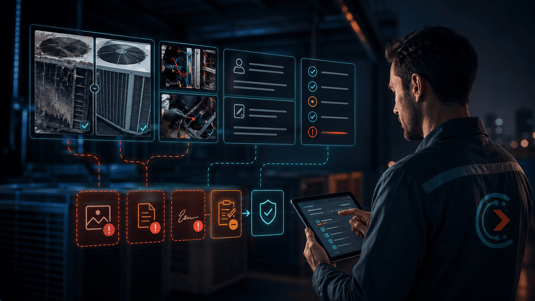 CoSkip warranty documentation gap review showing missing evidence, incomplete notes, unresolved exceptions, and corrected proof packet records.