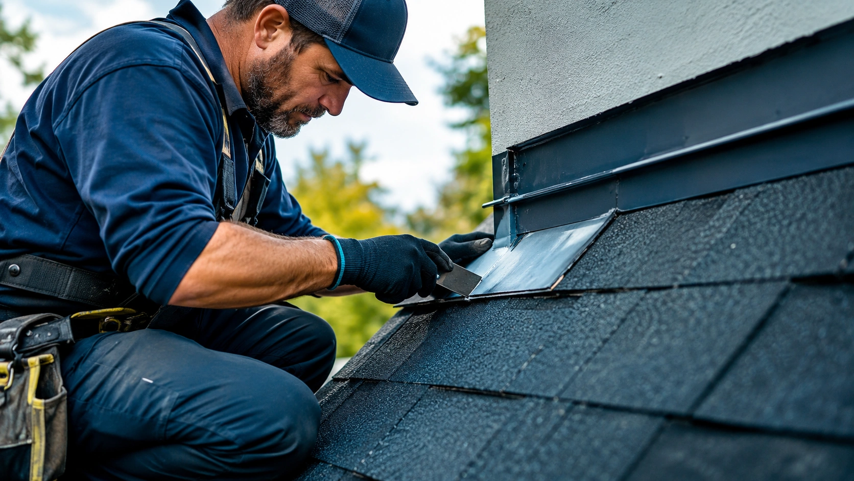Roofing and exterior team documenting warranty repair evidence.