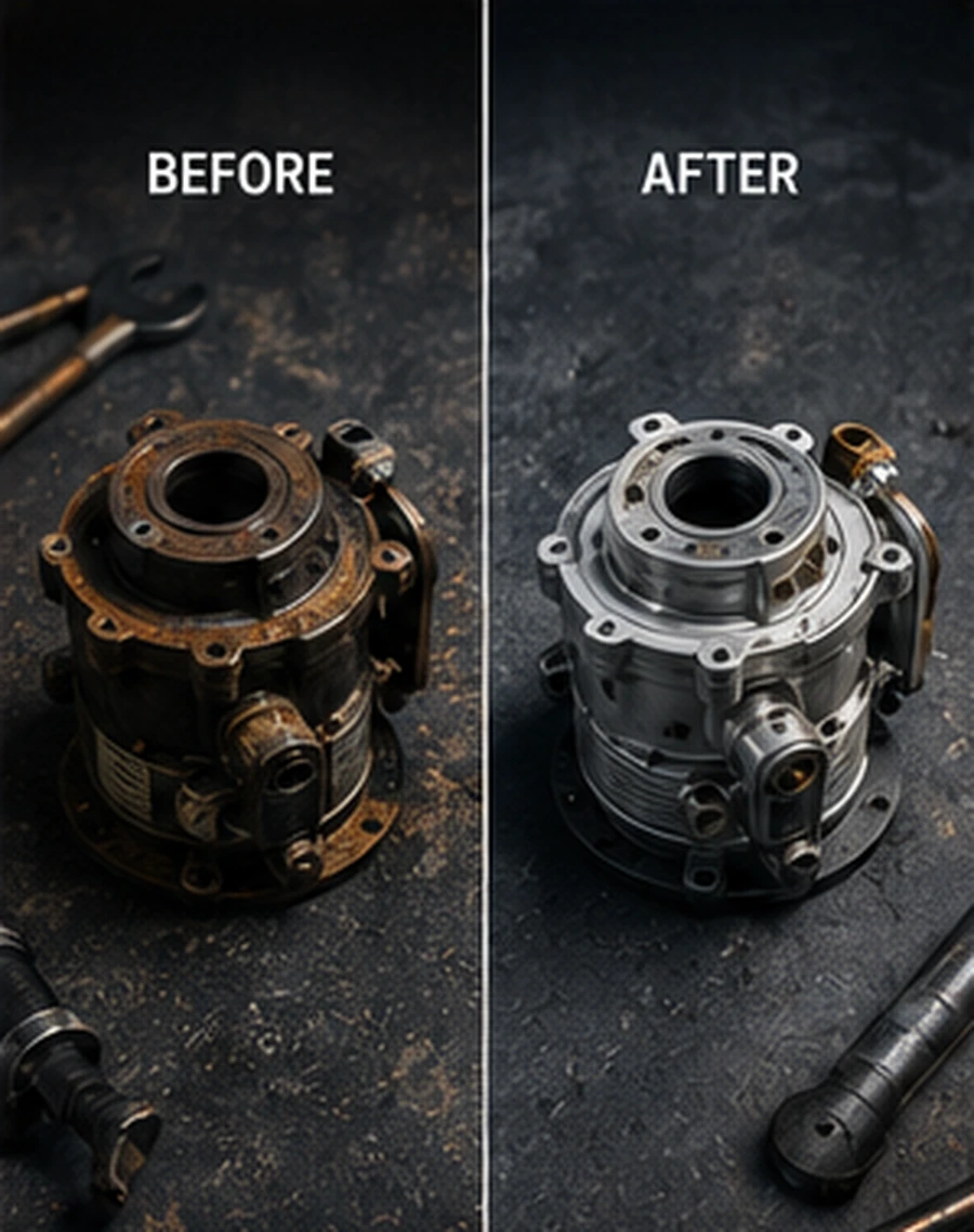 Before and after repair evidence for warranty documentation.