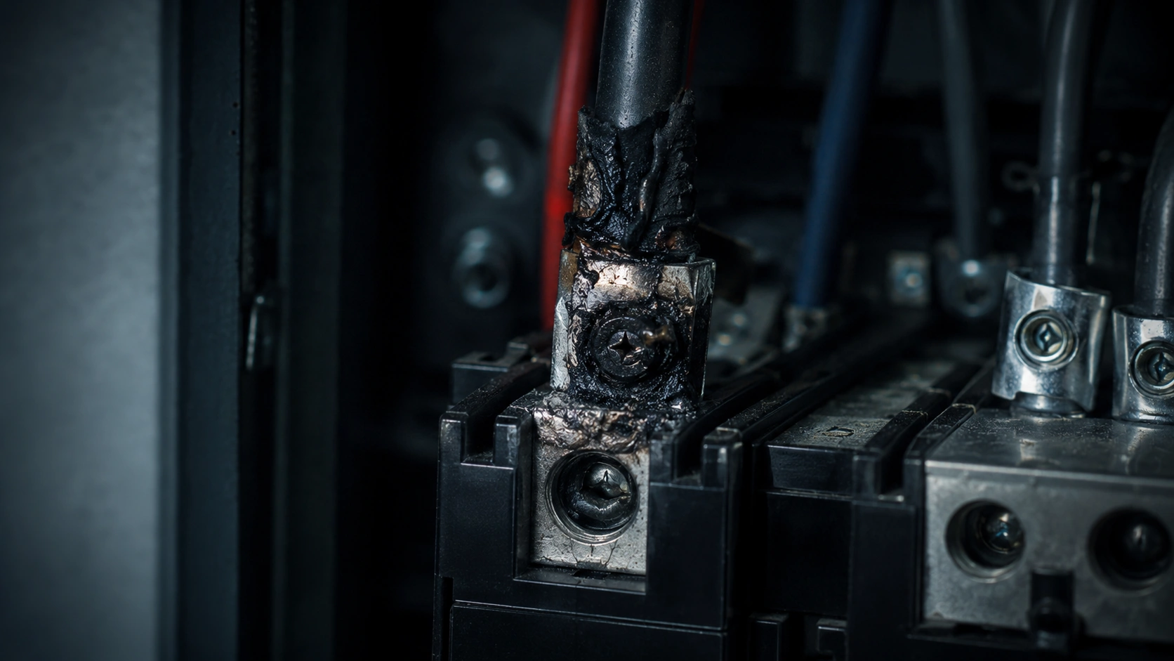 Electrical exception evidence showing a condition that needs review.