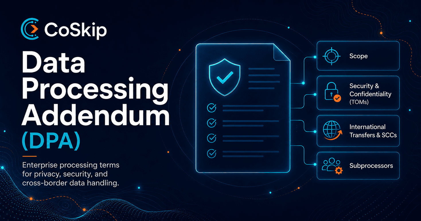 Data Processing Addendum (DPA) • CoSkip