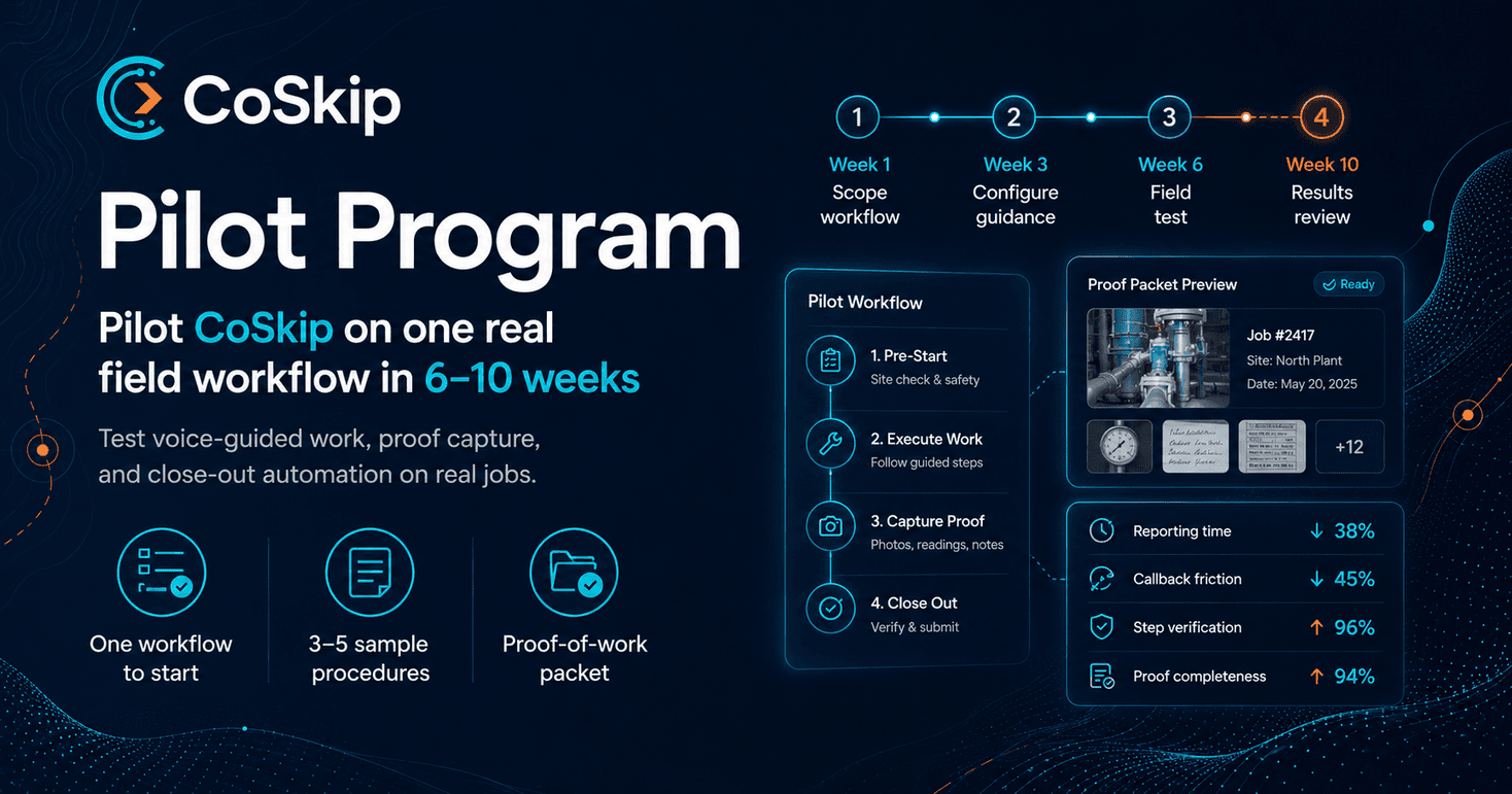 Program Pilot Expectactions Field Service AI Pilot Program | CoSkip