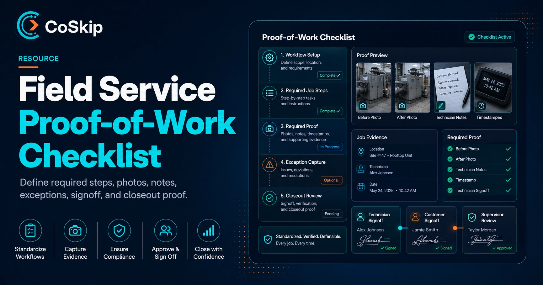 Field Service Proof-of-Work Checklist | CoSkip